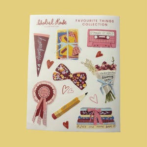Vinylstickervel Favorite Things | Geïllustreerde objectstickers