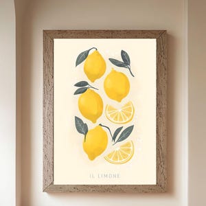 Il Limone | Minimalist Lemon Digital Print for Modern Wall Decor