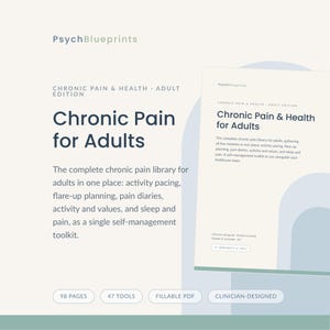 Manuale per la gestione del dolore cronico negli adulti / Biblioteca completa per la gestione del dolore / Terapia cognitivo-comportamentale (CBT), terapia occupazionale (OT), fisioterapia (PDF compilabile)