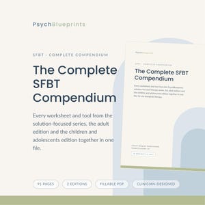 Cuaderno de trabajo de terapia centrada en soluciones / Herramientas de afrontamiento para adultos y niños (PDF rellenable)
