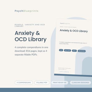 Megapaket med terapi för ångest och OCD | 4 kompletta sammanställningar (ifyllbar PDF)