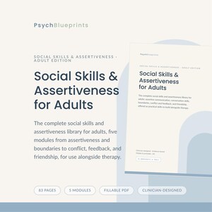 Complete Social Skills Workbook Bundle for Adults | Assertiveness, Boundaries, Conflict, Friendship (Fillable PDF)