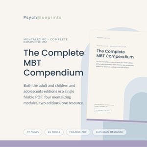 Complete MBT Compendium Therapy Workbook | Adult & Children Mentalizing | Fillable PDF