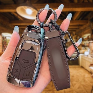 Key cover for Audi Key Remote smartkey FOB premium leather – Fits 2020-2024 Q5, A4, Q3, e-tron, A6, A3, Q7, Q8
