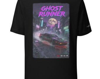 Cyberpunk Racing Graphic Shirt – Ghost Runner, Retro Synthwave Tee