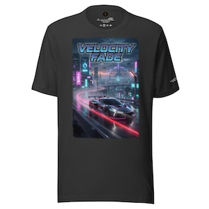 Velocity Fade Shirt – Cyberpunk Racing Tee | Retro Futurist Streetwear | Synthwave Apparel | Parallel Circuits Collection