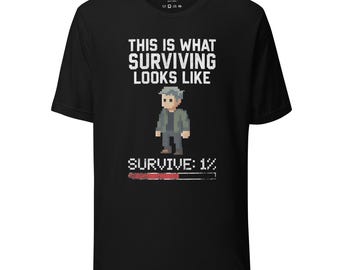 Retro Gaming Graphic Shirt – Survive 1%, Mental Health Gamer Tee