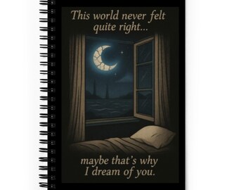 Whispers One: I Dream of You Spiral Notebook – Gothic Moon Journal