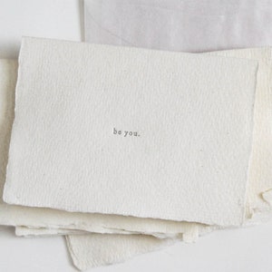 Choice of 6 Letterpress Mini Cards on Handmade Paper