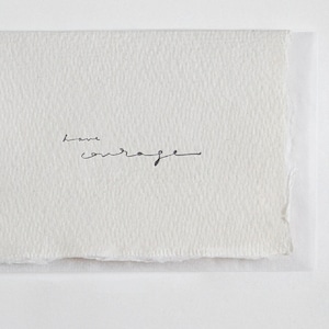 Ayez du courage, mini-carte typographique sur papier fait main