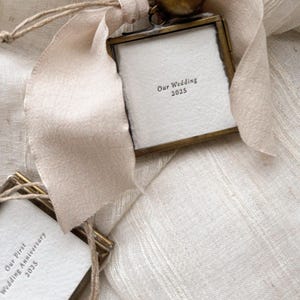 Our Wedding 2026 Ornament – Personalized Wedding Christmas Ornament – Custom Photo Frame Decoration – Handmade Letterpress Keepsake UK