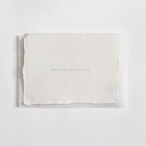 You Have my Heart, Letterpress Mini Card on Handmade Paper