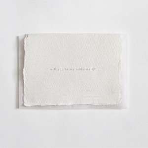 Serez-vous ma demoiselle d’honneur?, Typographie Mini carte sur papier fait main