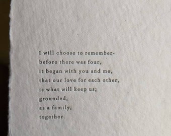 Before there was FOUR, it began with You and Me Letterpress Poster