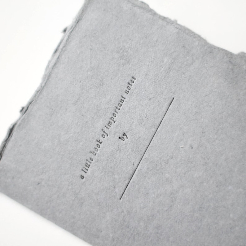 Important Notes Letterpress Notebook on Handmade Paper | Etsy