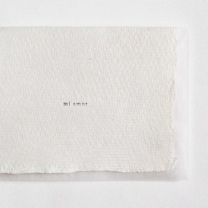 Mi Amor, Letterpress Mini Card on Handmade Paper