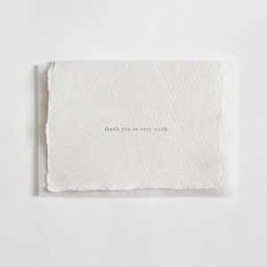 Heel erg bedankt, Letterpress Mini Card op handgemaakt papier