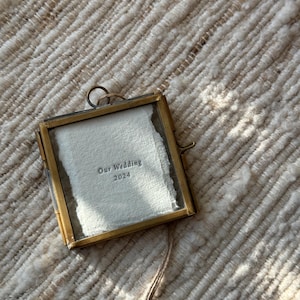 Our Wedding 2024, Our Wedding 2025 Christmas Ornament, Custom Ornament, Letterpress, Handmade paper, Brass frame, Christmas frame, keepsake, Wedding gift, anniversary gift,
