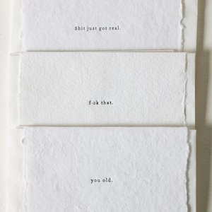 Nosso conjunto de cartas semi-ofensivas, conjunto de cartas tipográficas de 12