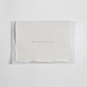 Immer und ewig Dein, Letterpress Mini Karte auf handgeschöpftem Papier