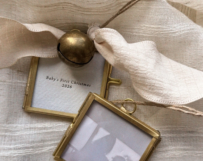 Baby's First Christmas Ornament, Custom Year Keepsake, Letterpress Bauble