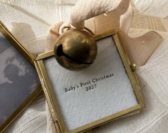Baby's First Christmas Ornament 2027, Custom Year, Heirloom Keepsake, Vintage Bell, Christmas Tree Decoration