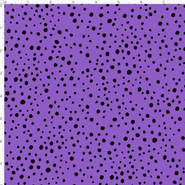 Loralie Designs Pepper Dots Purple/Black fabric -  33 inches - last piece