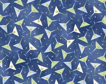 Michael Miller Avo Great Day Navy Guactail Fabric - 1 yard