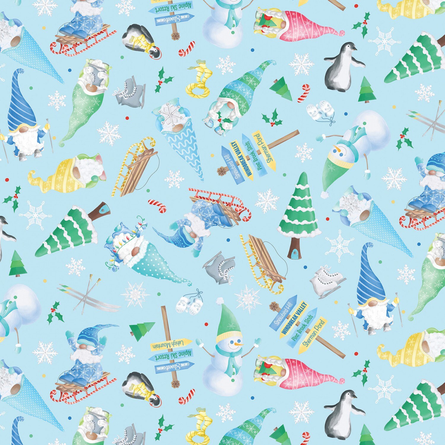 Christmas Fabric by the Yard, Gnomes Fabric,christmas Gnomes  Fabric,christmas Fabric,christmas Material, Stars and Moon, Blue Gray 