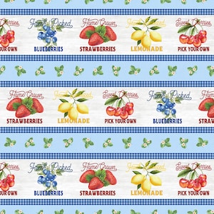 Wilmington Prints The Berry Best Multi The Berry Best Repeating Stripe Fabric - 1 yard