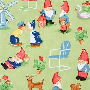 Michael Miller Multi Travel Trailer Lawn Art Fabric - 1 yard - OOP
