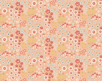 Riley Blake Designs Woodland Spring Coral Fabric  - 1 yard