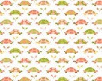 Michael Miller Turtle Parade Coral Fabric - 1 yard