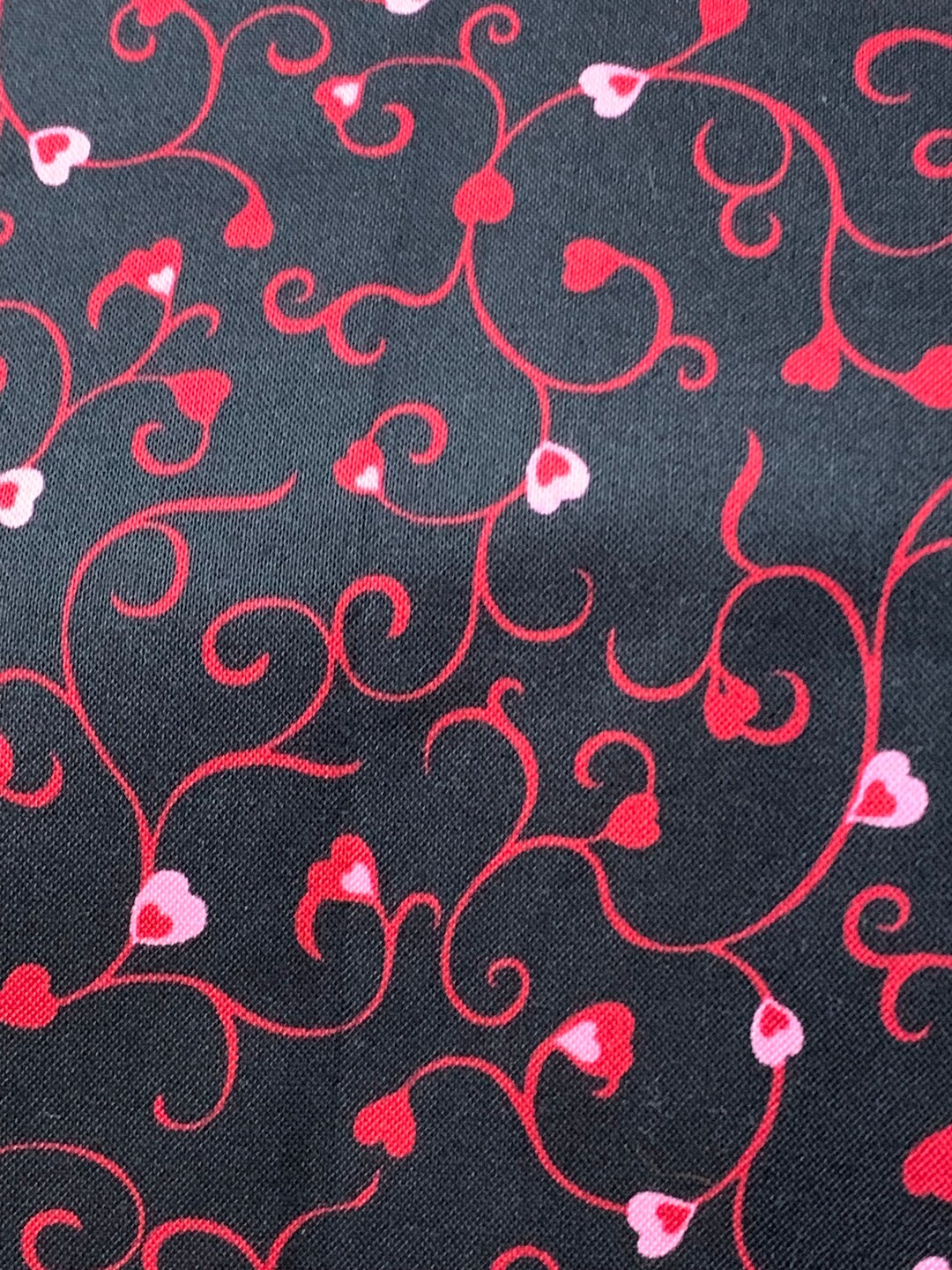 Hobby Lobby Black Vines and Hearts Fabric 31 Inches Last Piece Etsy