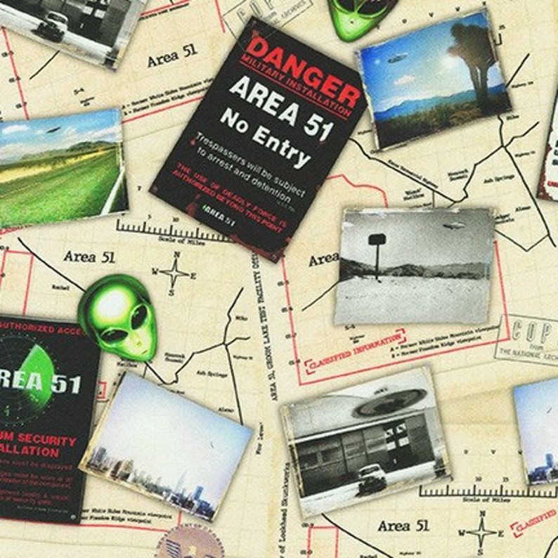 Robert Kaufman Area 51 Digital Eerie Area 51 Fabric 1 yard
