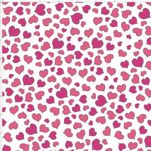 NEW Loralie Designs The Love Your Looks Salon White Mini Hearts fabric - 1 yard