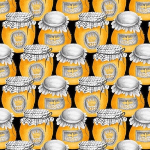 Blank Quilting Show Me The Honey Yellow Honey Jars fabric - 1 yard
