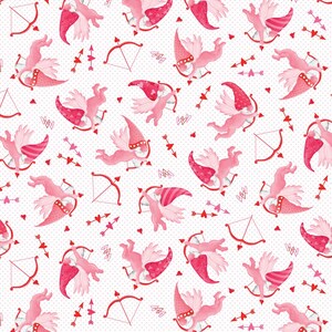 Kanvas for Benartex Be My Gnomie White Cupid Gnomes fabric - 1 yard