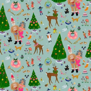 Dear Stella Multi Mistletoe Mischief Fabric - 1 yard