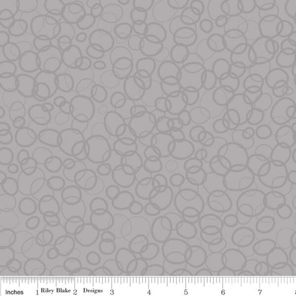 Riley Blake Designs In The Ocean Ocean Bubbles Gray Fabric - 1 yard