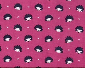 Michael Miller Hedgehog Heaven Fuchsia fabric - 1 yard