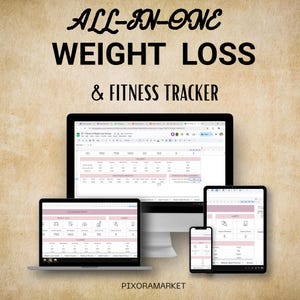 Weight Loss & Fitness Tracker Spreadsheet for Google Sheets Meal Planner  Calorie Tracker Digital Workout Planner  Body Measurement Chart