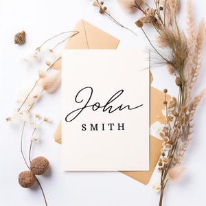Minimalist Place Card TEMPLATE Flat and Foldable Table Name Card Printable Wedding Guest Tag Dinner Party Seating Card Canva Template