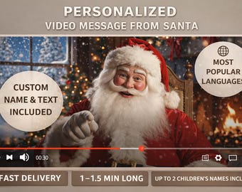 Mensaje de video personalizado de Papá Noel: sorpresa navideña mágica y única, regalo de Navidad personalizado en HD 4K para niños.
