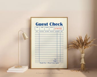 Impresión artística de cheque de invitado en blanco Arte de pared moderno Impresión de cheque de invitado Arte digital Arte de pared de cheque de invitado Arte de pared de regalo en blanco Regalo personalizado