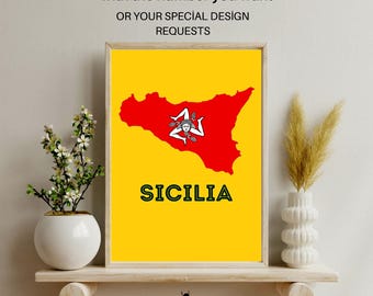 シチリア トリナクリア タペストリー: イタリア国旗ボヘミアン