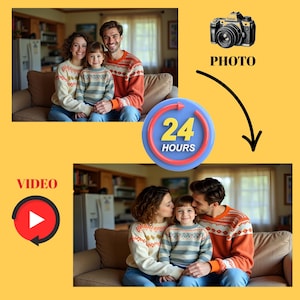 Custom Animated Photo Portrait: Personalized Family Video Keepsake (Digital Download)