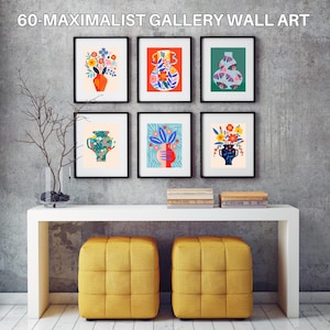 Maximalist Gallery Wall Art Set: 60 Eclectic Prints (Digital Download A2 Size PNGs)