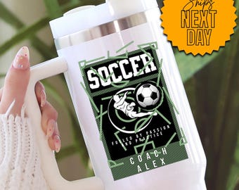 Soccer Coach Tumbler, Fueled by Passion and Practice Cup, Soccer Player Gift, Sports Coach Appreciation, Personalized Soccer Cup