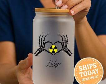 Radiology Tech Skeleton Hands Heart Tumbler, Personalized Radiology Cup, X-Ray Tech Gift, Rad Tech Appreciation, Medical Professional Cup